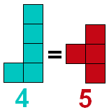 On the left is a L pentomino.  On the right is an T tetromino.