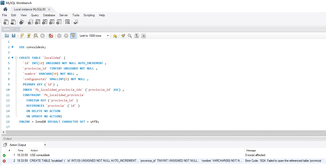 Sql Error Al Crear Una Tabla En Mysql Workbench Stack Overflow En Espa Ol