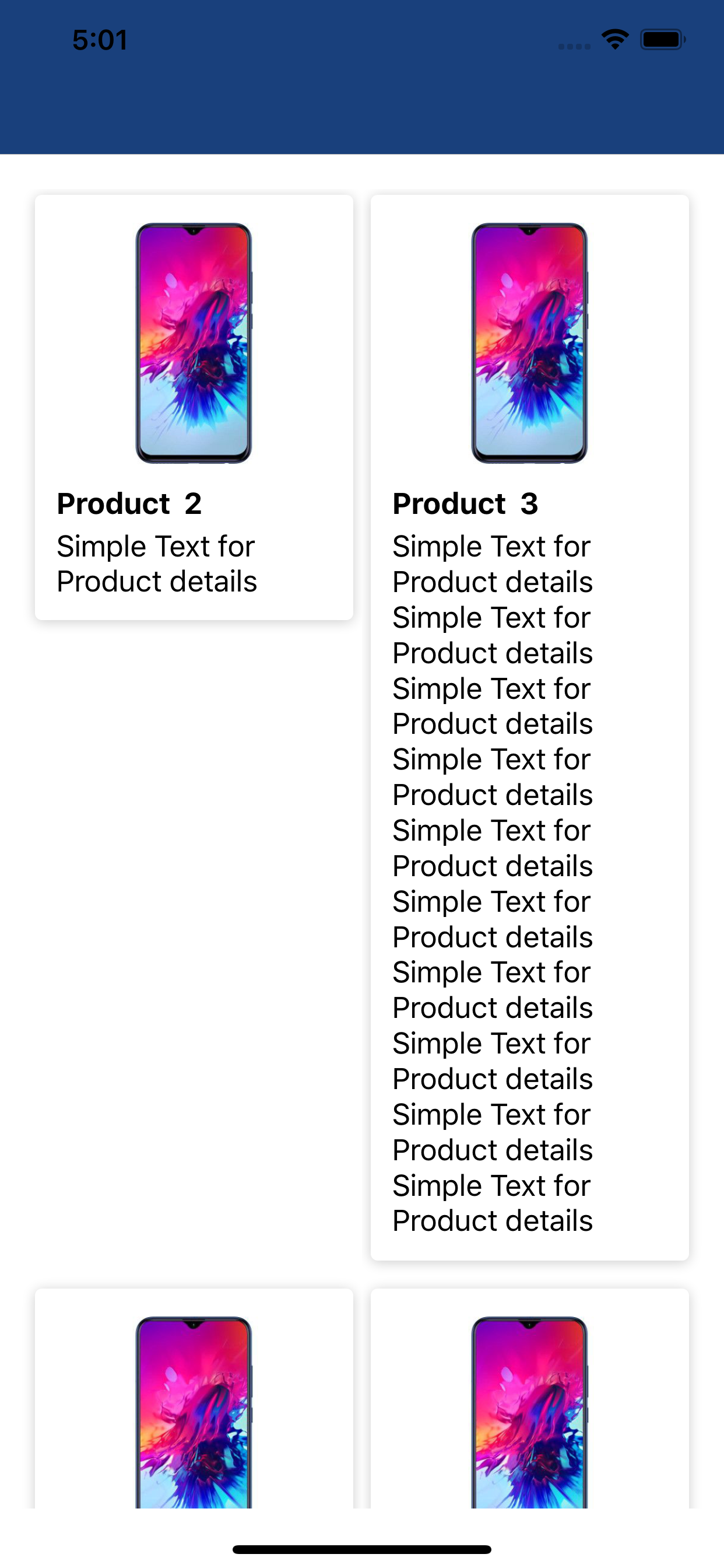 Ios Uicollectionview Cell With Dynamic Height And Half Width Stack