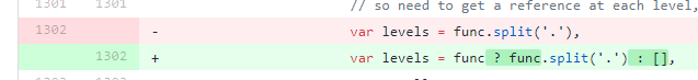 screenshot of a diff that causes levels to be the empty array if func is empty