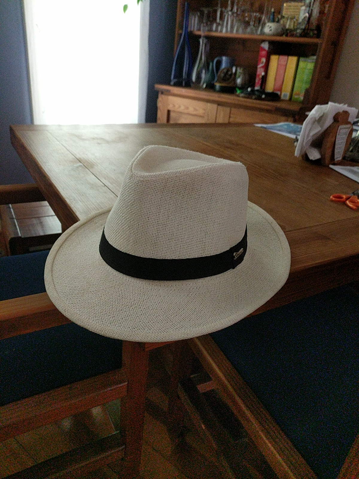 This hat had very noticeable staining, removed with baking soda.