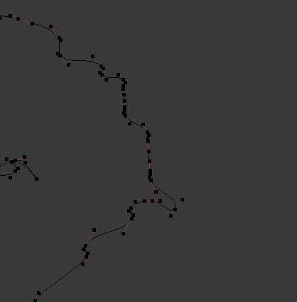 Choppy angular bezier curve