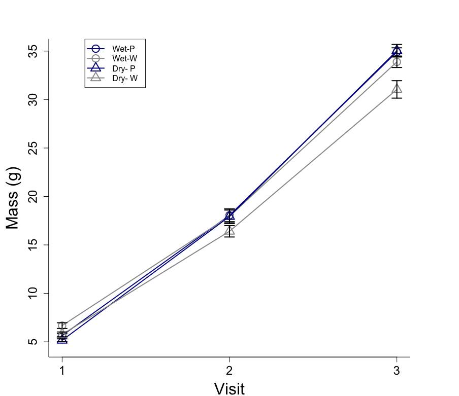 plot of mass over visit