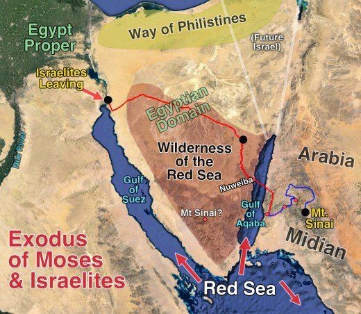 Route of Exodus approaching Nuweiba