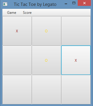 Tic Tac Toe Game running