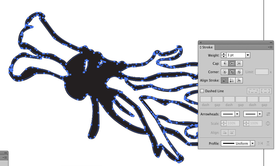 Smooth corners in Adobe Illustrator using strokes