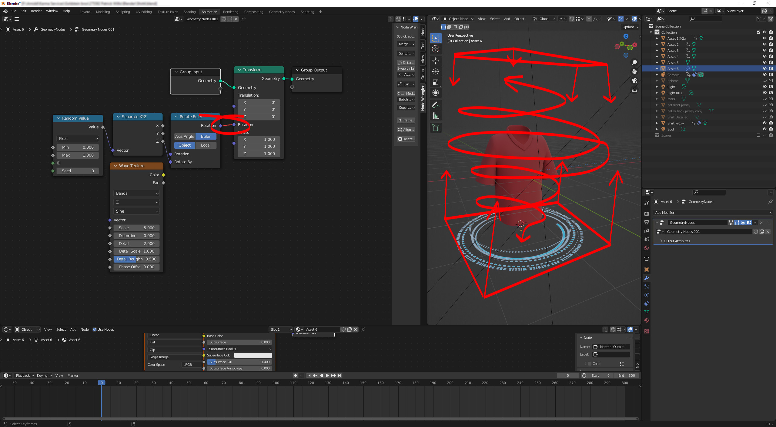 Wiggle Random UpDown and Rotation all on Z