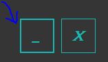 El boton de minimizar es el activo y tiene un borde mas grueso