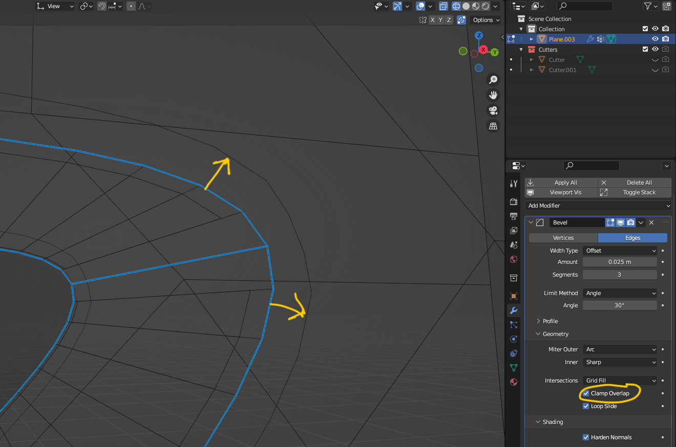 clamp overlap