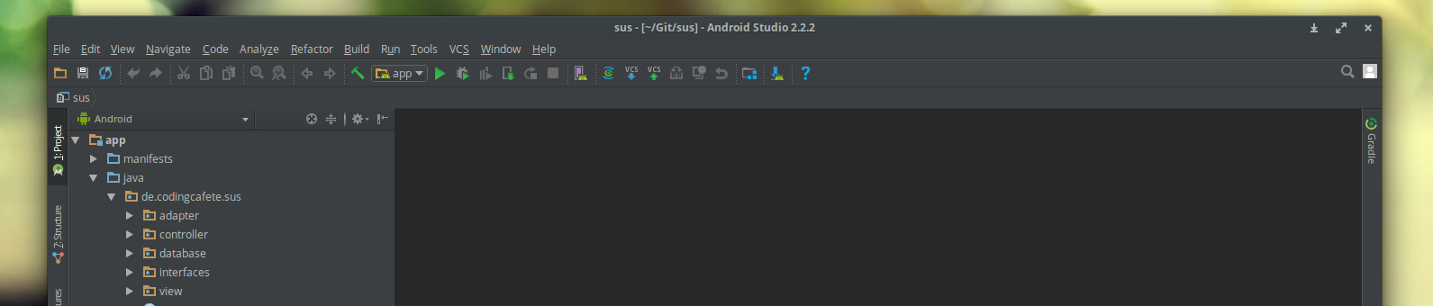 Android Studio with dark theme