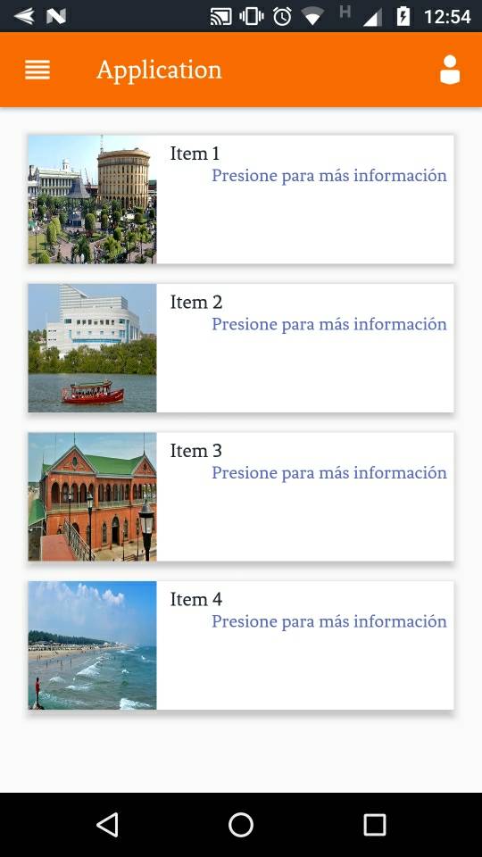 Vista en la APP