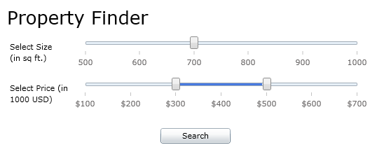 Range selection control