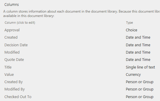 No Version column shows under Library Settings>Columns