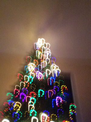 blurred lights on christmas tree