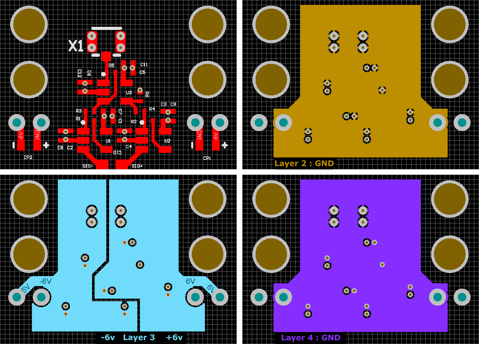 Differential probe layers