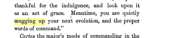 Anon I ordered arms, and let the men stand easy, taking a leaf from Major Coolsneer's book — viz., " Let the men stand at ease ; they are thankful for the indulgence, and look upon it as an act of grace. Meantime, you are quietly mugging up