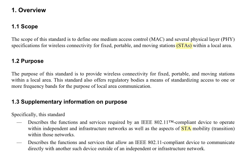 moving stations (STAs) →　...aspects of STA mobility