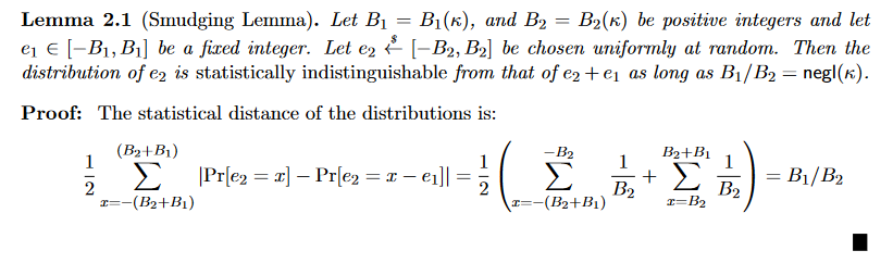 Smudging lemma for uniform distribution