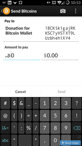 android bitcoin wallet screenshot