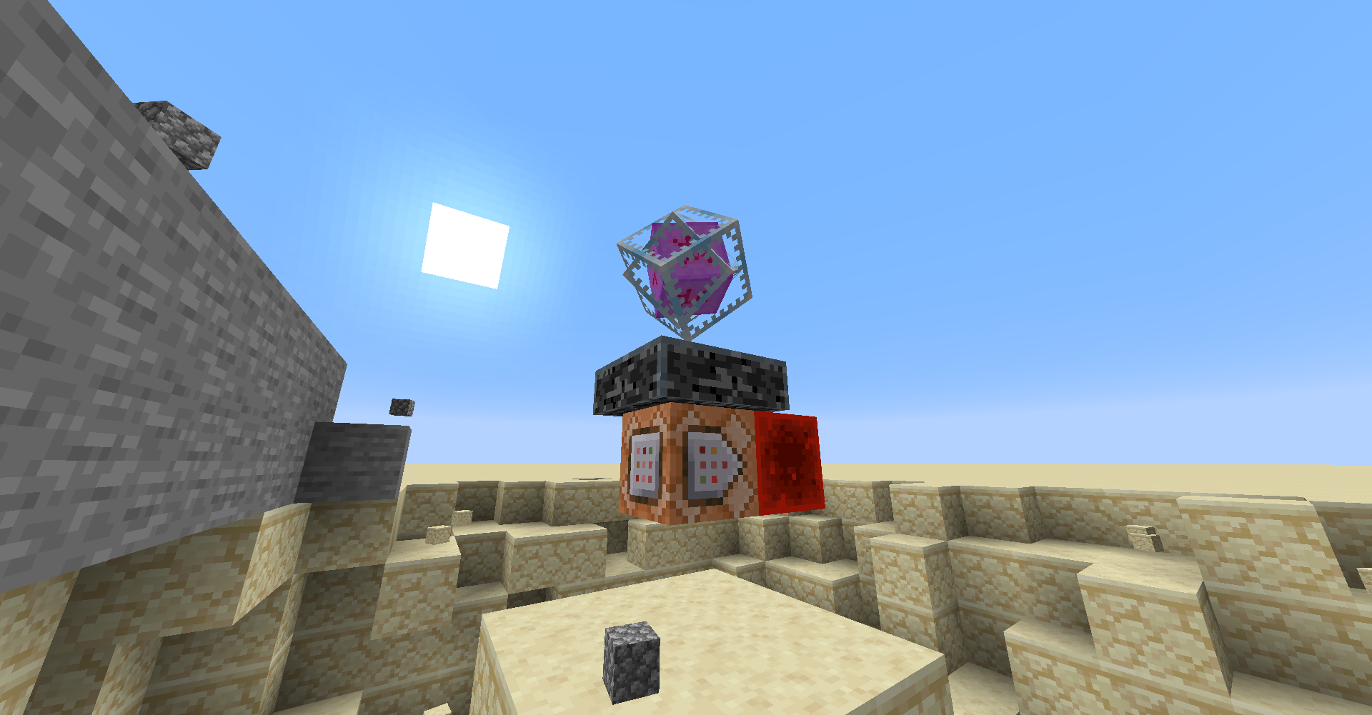 End Crystal on top of Command Block