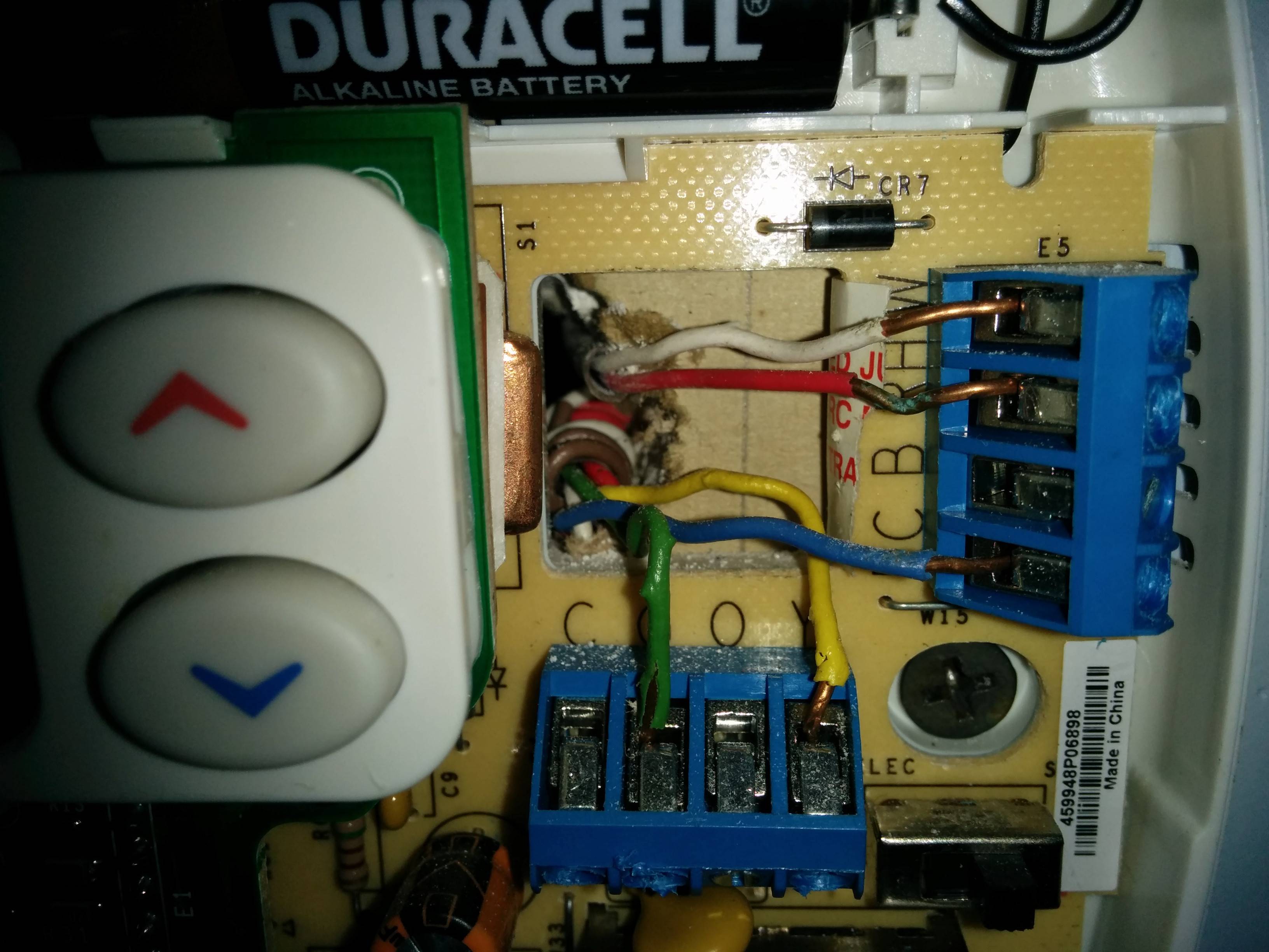 Here's my current thermostat wiring