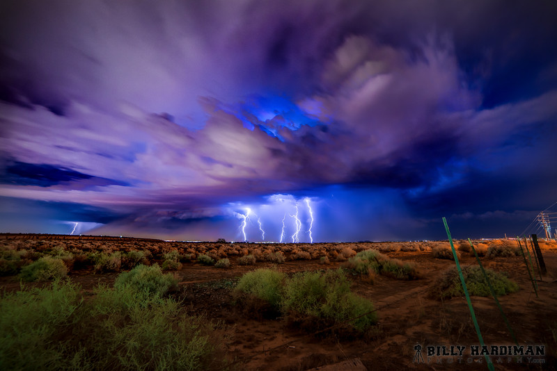 dust storm with lightning