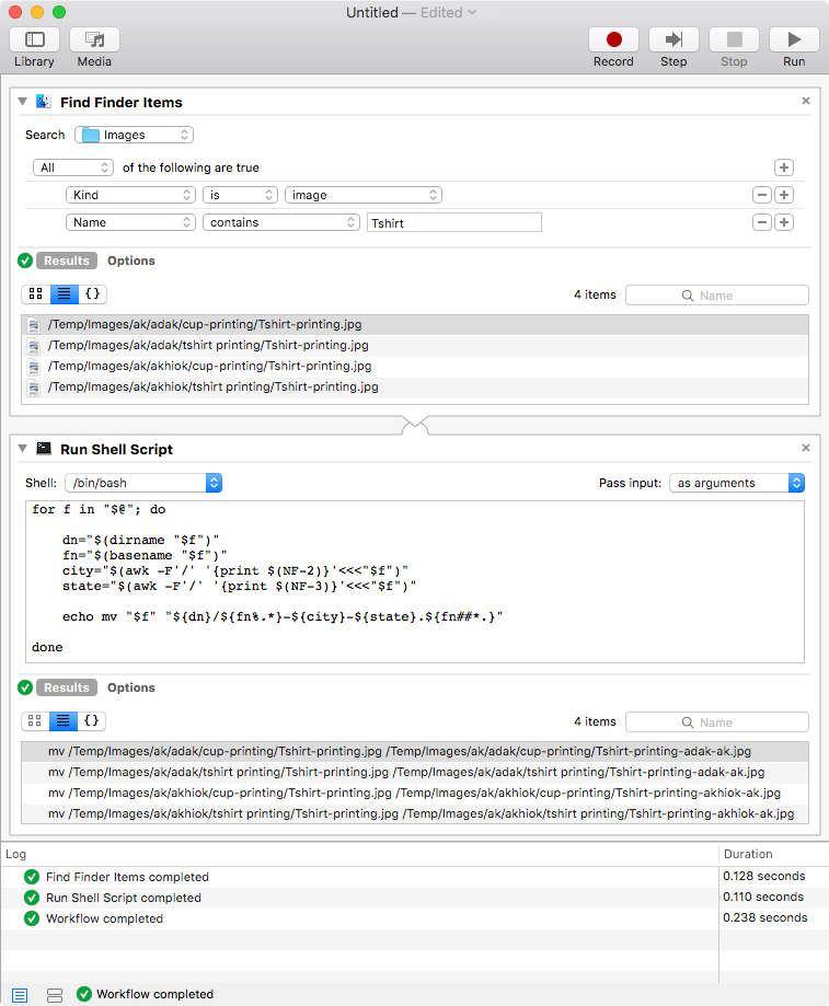 Automator Workflow