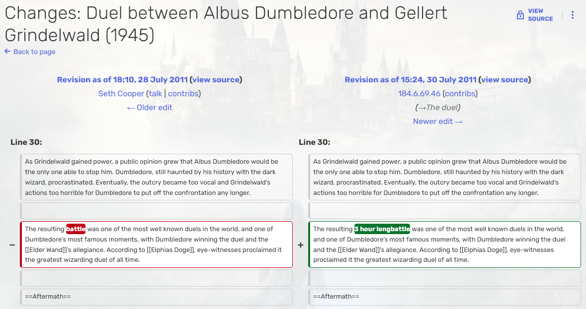 Revision as of 18:10, 28 July 2011 vs Revision as of 15:24, 30 July 2011