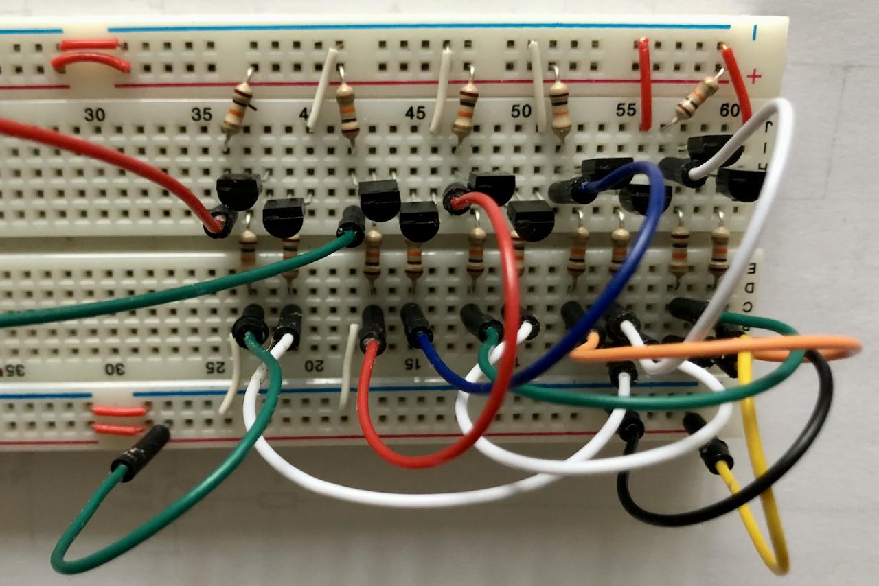 Circuit build on breadboard