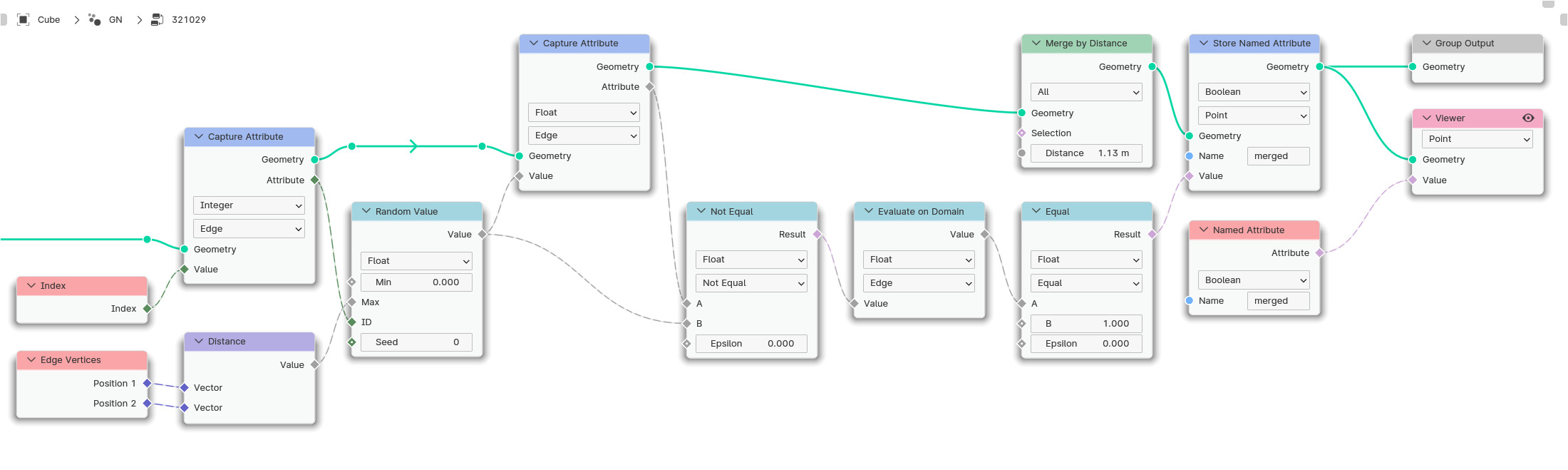 Select merged vertices v2