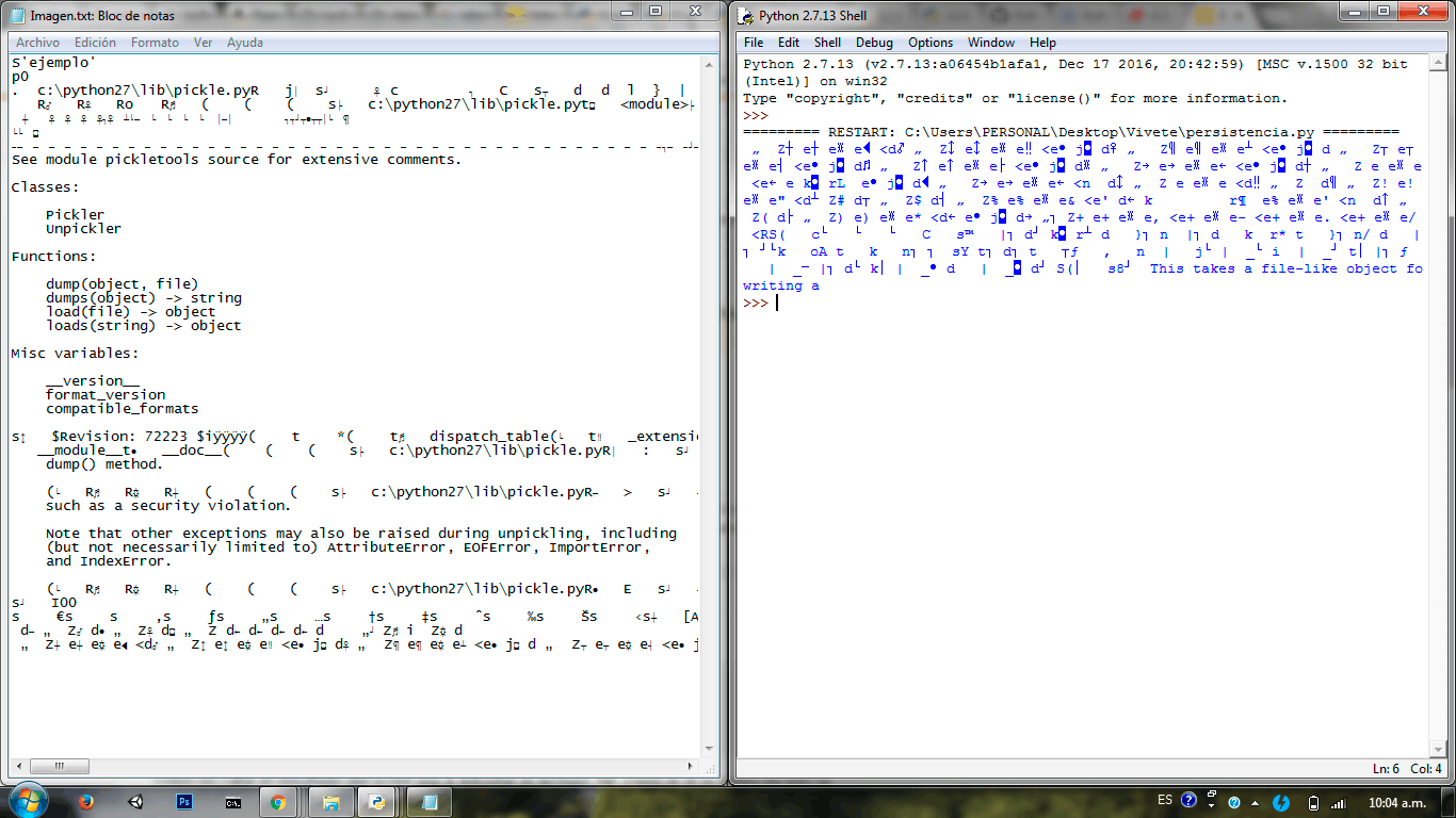 resultado y el archivo .txt