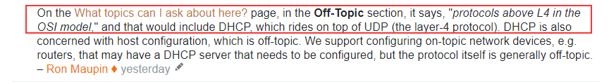 DHCP Off-topic