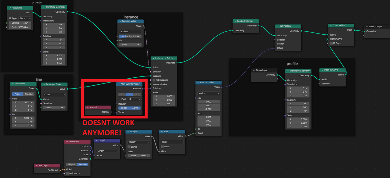 rotating the instances around the x axis doesnt work anymore for some reason(not even manually)