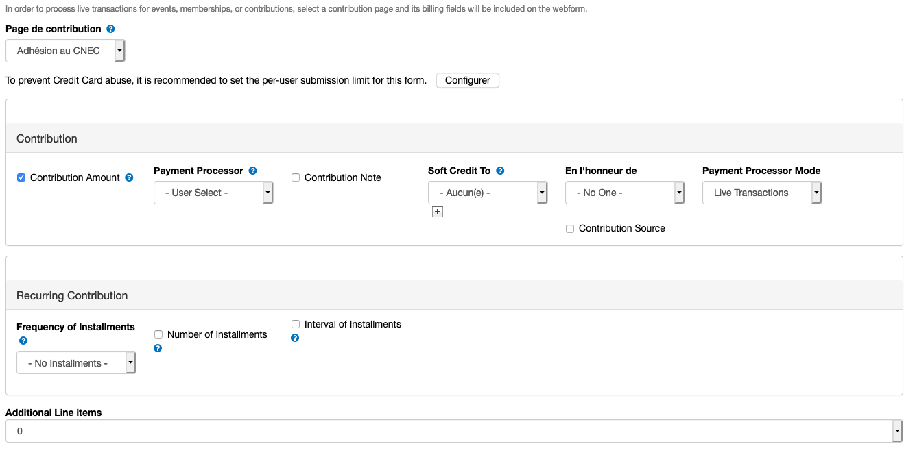 Contribution tab in CiviCRM in Webform