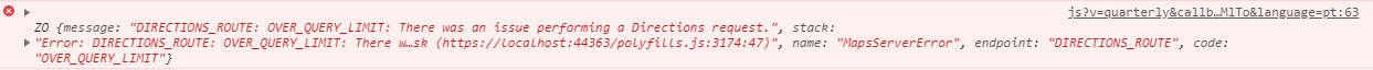 DIRECTIONS_ROUTE: OVER_QUERY_LIMIT: There was an issue performing a Directions request.