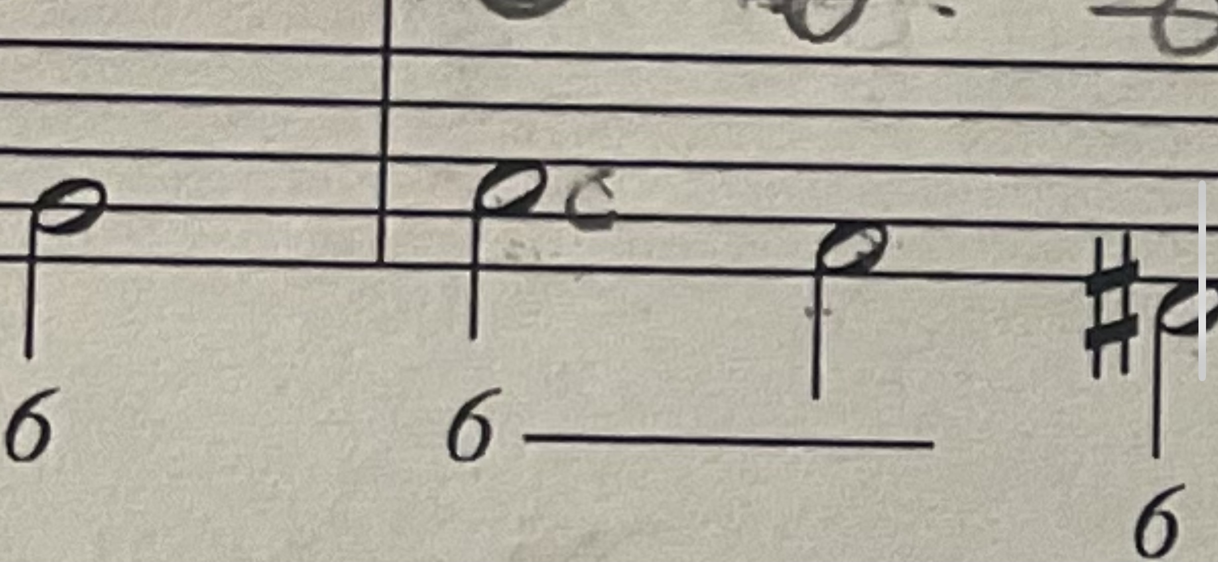 Figured bass with "6——"