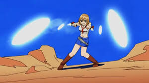 Elie firing her Tonfa Blasters