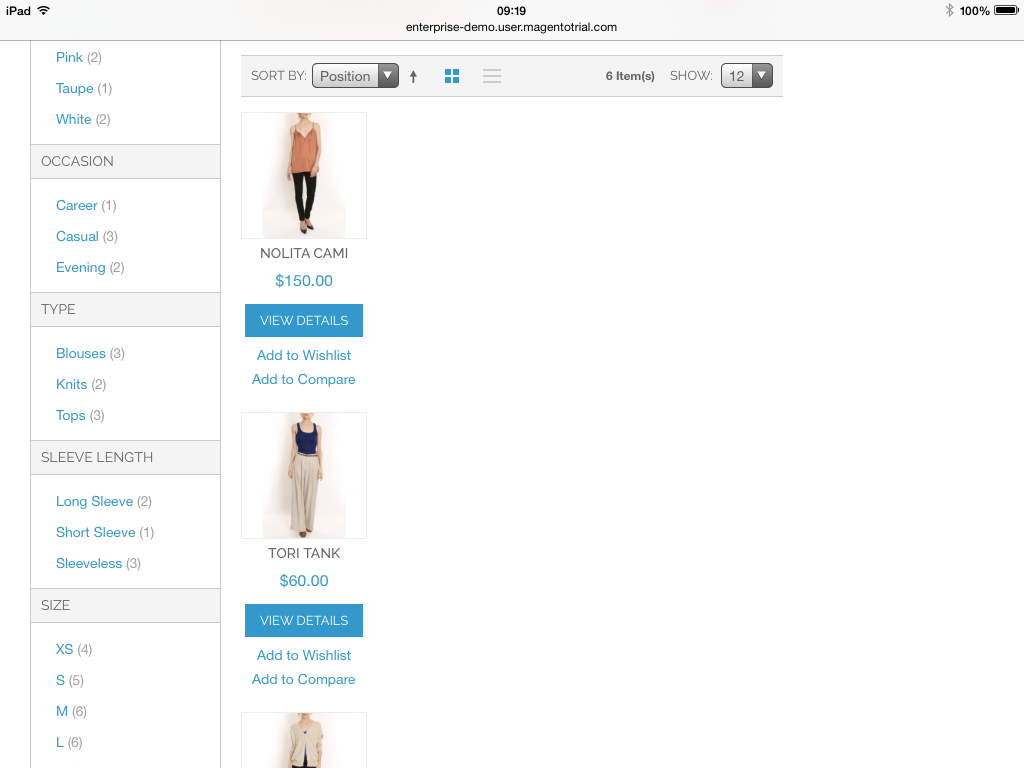 Magento Category Page Landscape