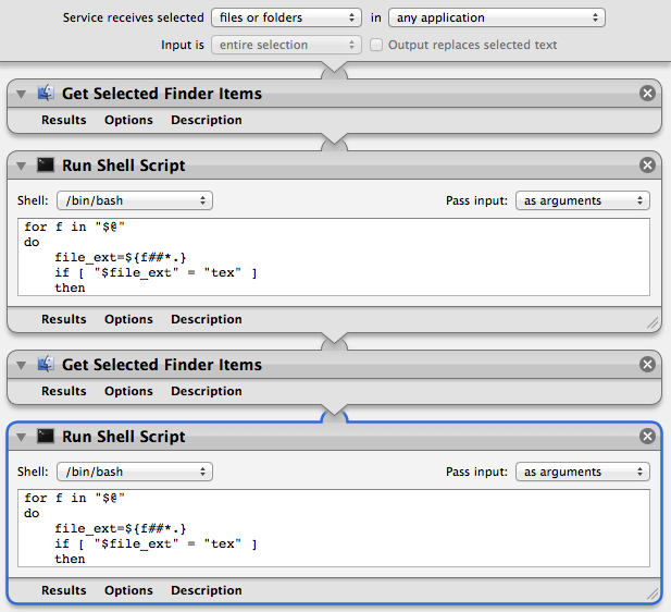 Automator actions