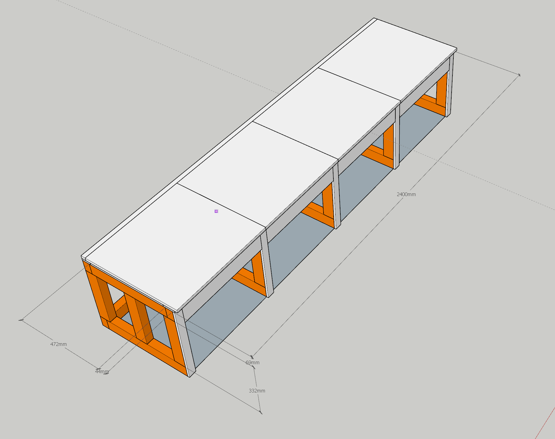 Frame with cladding and lid