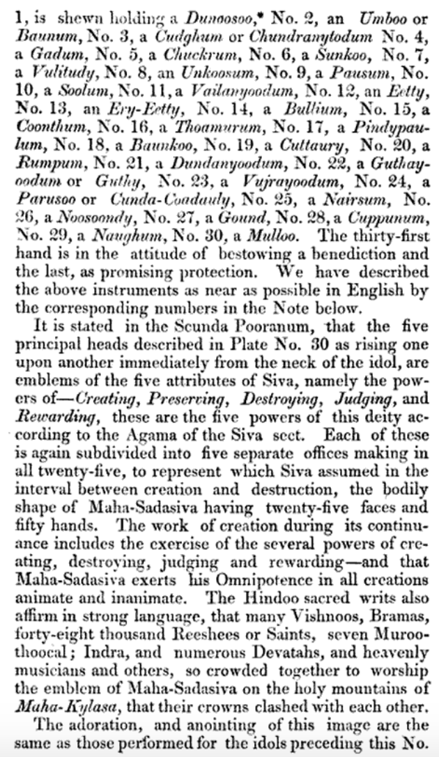 Screenshot from the book The Complete Hindoo Pantheon, Comprising the Principal Deities Worshipped by the Natives of British India Throughout Hindoostan: 