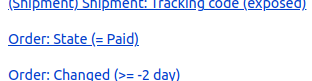 screenshot of options set to Order: State (= Paid)