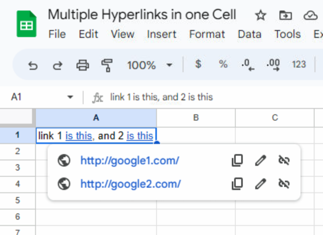 multiple hyperlinks in the same cell