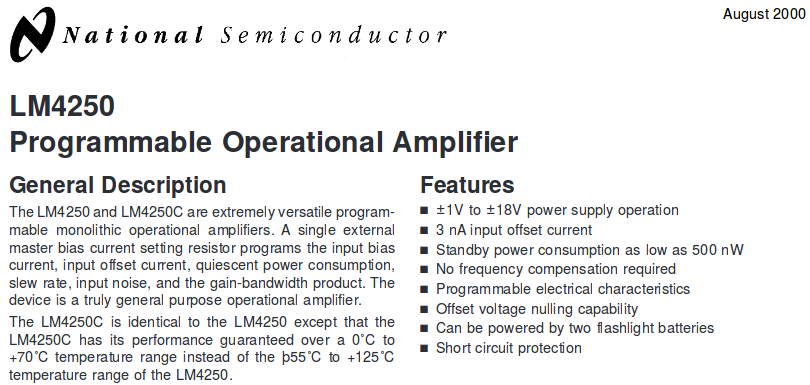 LM4250 description