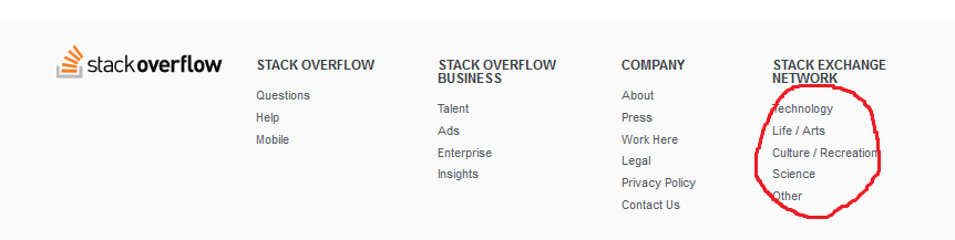 StackOverflow 2017 new footer nav