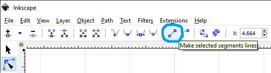 screenshot of make selected segments lines