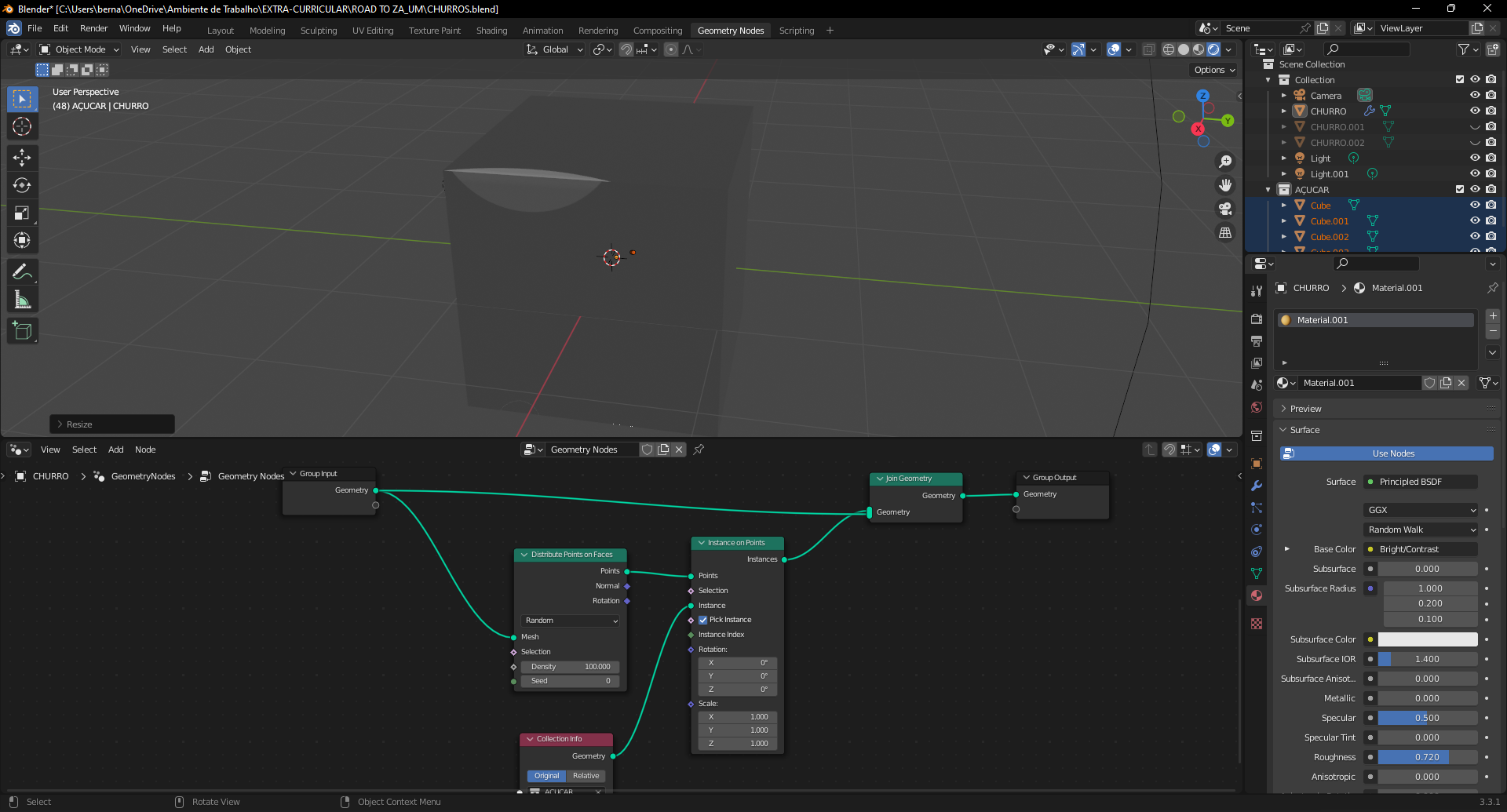 giant cubes appears when i go above 100 density more or less.