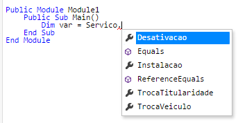 Screenshot IDE autocompletion