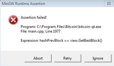 Assertion failed error