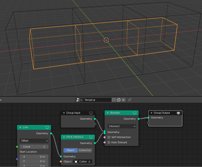 Intersect with cube with array modifier